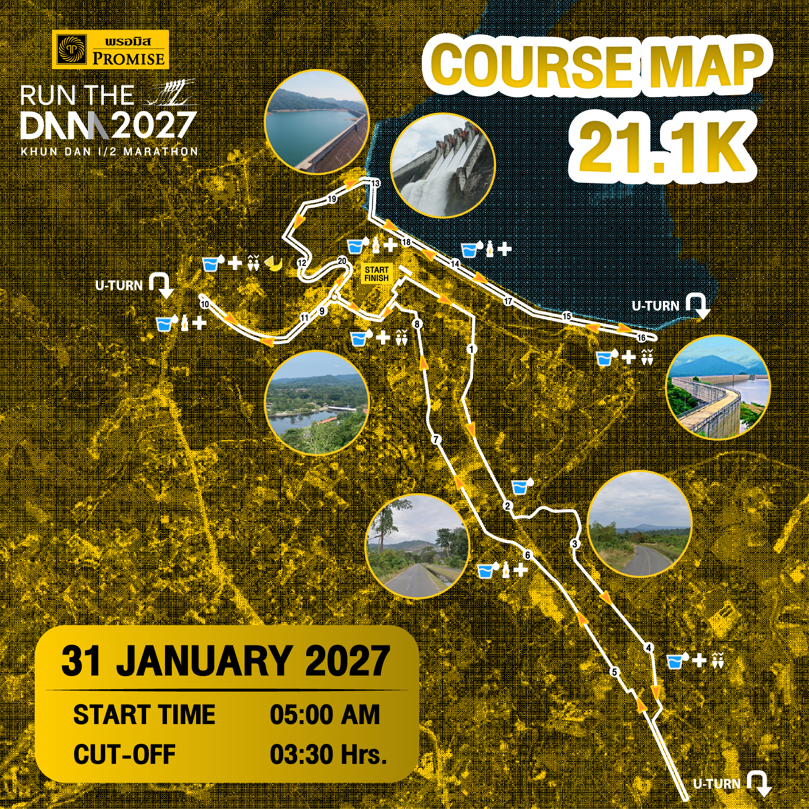 Course Map 21.1KM Half Marathon